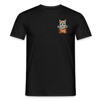 Poche poitrine en alpaga - T-shirt homme - noir - Devant - AI Model Male 178 light (178cm)