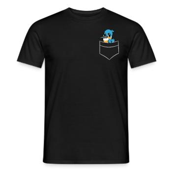 Kingfisher - Dans la poche poitrine / poche chemise - T-shirt homme - noir - Devant - AI Model Male 178 light (178cm)
