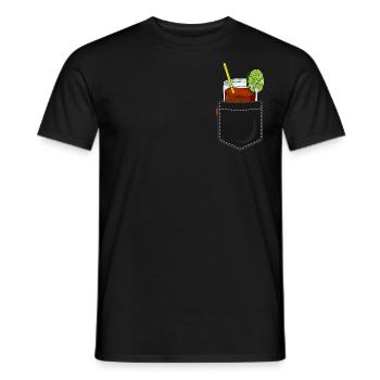 Cuba Libre Cocktail dans la poche de la poitrine pour les vacances de fête - T-shirt homme - noir - Devant - AI Model Male 178 light (178cm)