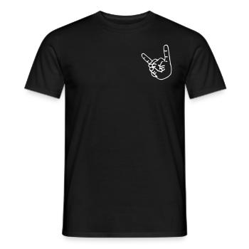 French fries fork for headbangers - Men's T-Shirt - black - Front - AI Model Male 178 light (178cm)