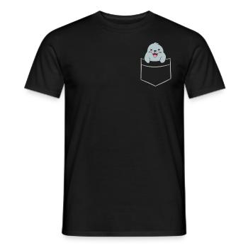 Sceau - Dans la poche de poitrine / poche de chemise - T-shirt homme - noir - Devant - AI Model Male 178 light (178cm)