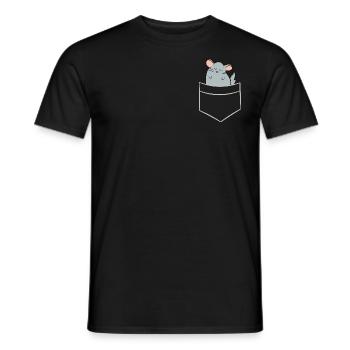 Chinchilla - Dans la poche poitrine / poche chemise - T-shirt homme - noir - Devant - AI Model Male 178 light (178cm)