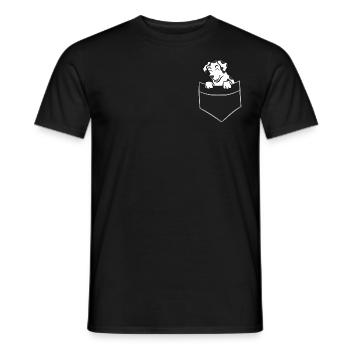 Dalmatien - Dans la poche poitrine / poche chemise - T-shirt homme - noir - Devant - AI Model Male 178 light (178cm)