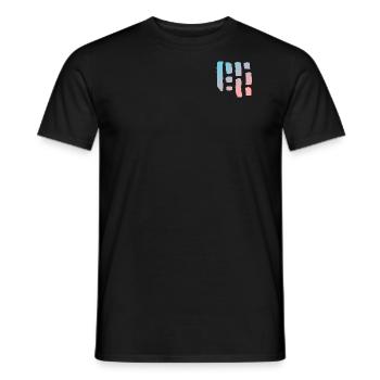 Motif de fragment de rayure avec dégradé - LOGO - T-shirt homme - noir - Devant - AI Model Male 178 light (178cm)