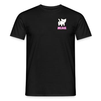 « Miaou. » drôle de chat - T-shirt homme - noir - Devant - AI Model Male 178 light (178cm)
