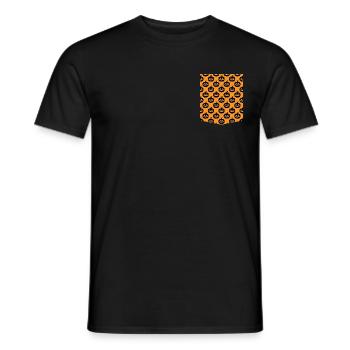 halloween citrouille imprimé poche t-shirt design - T-shirt homme - noir - Devant - AI Model Male 178 light (178cm)