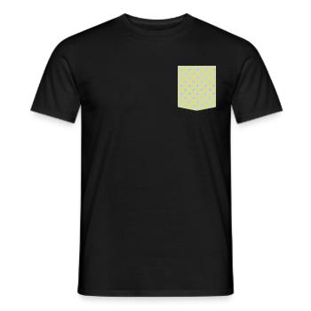 bedrucktes Taschen-T-Shirt Design Blumenmuster - Männer T-Shirt - Schwarz - Vorne - AI Model Male 178 light (178cm)