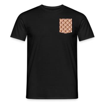 Bunte bedruckte Taschen-T-Shirt-Muster-Design - Männer T-Shirt - Schwarz - Vorne - AI Model Male 178 light (178cm)