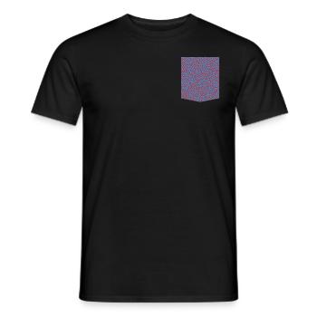 t-shirt colorful printed pocket abstract pattern - Men's T-Shirt - black - Front - AI Model Male 178 light (178cm)