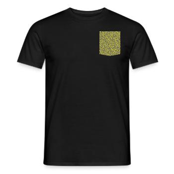funny t-shirt colorful pocket turing pattern - Men's T-Shirt - black - Front - AI Model Male 178 light (178cm)
