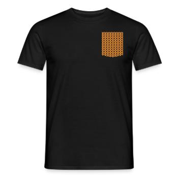 T-Shirt bedruckte Tasche buntes Herzmuster - Männer T-Shirt - Schwarz - Vorne - AI Model Male 178 light (178cm)