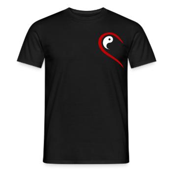 Half Heart Yang Seeks Yin Valentine's Day Partner - Men's T-Shirt - black - Front - AI Model Male 178 light (178cm)