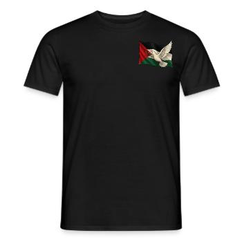 Colombe de paix & drapeau – Palestine libre - T-shirt homme - noir - Devant - AI Model Male 178 light (178cm)