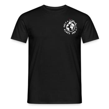 One earth only (white) - Men's T-Shirt - black - Front - AI Model Male 178 light (178cm)
