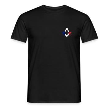 Freimaurer Winkel&Zirkel Frankreich - Männer T-Shirt - Schwarz - Vorne - AI Model Male 178 light (178cm)