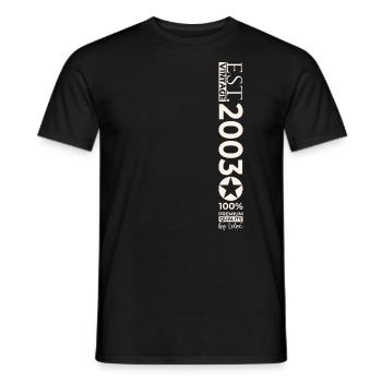 20th Birthday Man Original June Vintage 2003 - Men's T-Shirt - black - Front - AI Model Male 178 light (178cm)