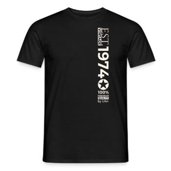 49th Birthday Man Original June Year 1974 - Men's T-Shirt - black - Front - AI Model Male 178 light (178cm)
