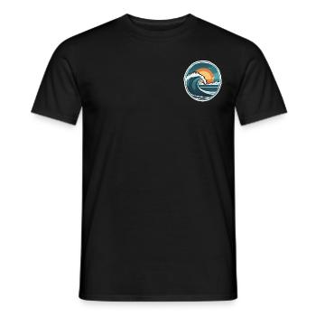 Surfer Logo #12 | Hoodie / T-Shirt - Männer T-Shirt - Schwarz - Vorne - AI Model Male 178 light (178cm)