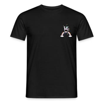 RetroUnicornRainbow - Men's T-Shirt - black - Front - AI Model Male 178 light (178cm)