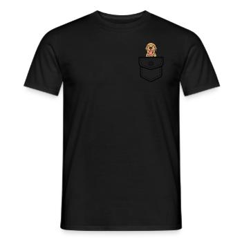Dog Pocket - Men's T-Shirt - black - Front - AI Model Male 178 light (178cm)