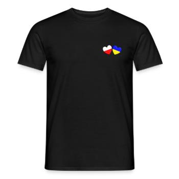 Poland supports Ukraine - Men's T-Shirt - black - Front - AI Model Male 178 light (178cm)