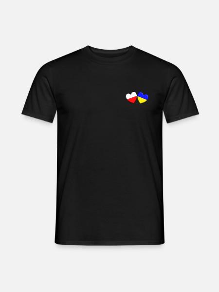 Poland supports Ukraine - Men's T-Shirt - black