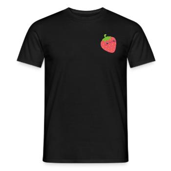 KAWAII STRAWBERRY - Männer T-Shirt - Schwarz - Vorne - AI Model Male 178 light (178cm)