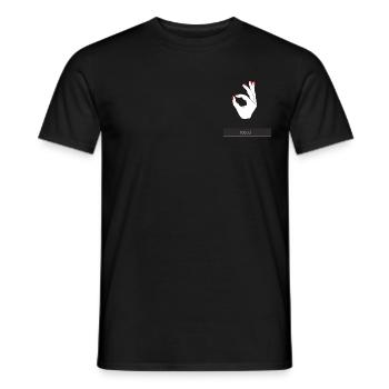 Mood - fingers, all top, all right - Men's T-Shirt - black - Front - AI Model Male 178 light (178cm)