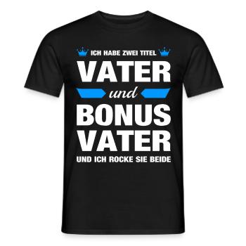 Bonus Vater Papa Papi Stiefvater Vatertag Geschenk - Männer T-Shirt - Schwarz - Vorne - AI Model Male 178 light (178cm)