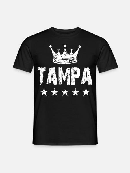Tampa Krone Sterne - Männer T-Shirt - Schwarz