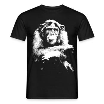Schimpanse - Chimp - Chimpanzee - Männer T-Shirt - Schwarz - Vorne - AI Model Male 178 light (178cm)