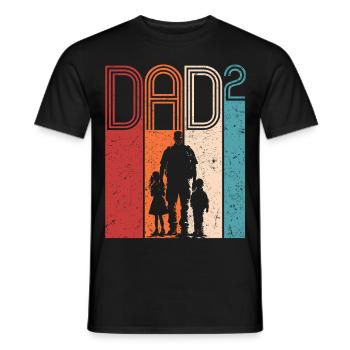 Dad High 2 Father Daughter Son Dad Gift - Men's T-Shirt - black - Front - AI Model Male 178 light (178cm)