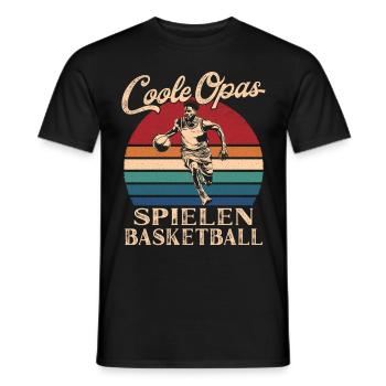 Cool Grandpas Playing Basketball Retro Grandpa - Men's T-Shirt - black - Front - AI Model Male 178 light (178cm)