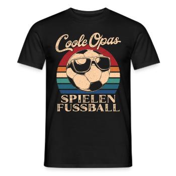 Cool Grandpas Playing Football Retro Grandpa - Men's T-Shirt - black - Front - AI Model Male 178 light (178cm)