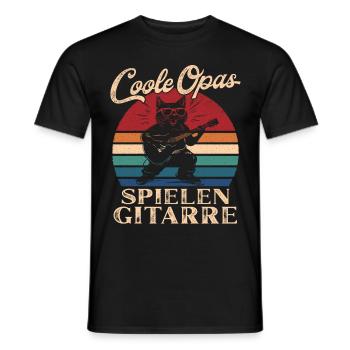 Cool Papy Jouant De La Guitare Rétro Papy - T-shirt homme - noir - Devant - AI Model Male 178 light (178cm)