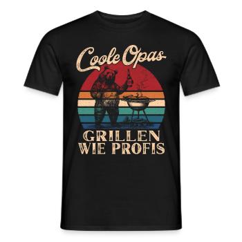Cool Grandpas Grilling Retro Grandpa - Men's T-Shirt - black - Front - AI Model Male 178 light (178cm)