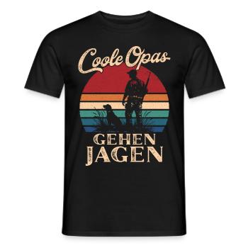 Cool Grandpas Go Hunting Retro Grandpa - Men's T-Shirt - black - Front - AI Model Male 178 light (178cm)