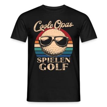 Cool Grandpas Playing Golf Retro Grandfather - Men's T-Shirt - black - Front - AI Model Male 178 light (178cm)