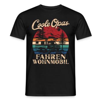 Cool Grandpas Driving RV Retro Grandpa - Men's T-Shirt - black - Front - AI Model Male 178 light (178cm)