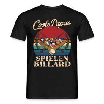 Coole Papas spielen Billard Retro Vater Geschenk - Männer T-Shirt - Schwarz - Vorne - AI Model Male 178 light (178cm)