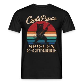 Cool Dads Playing Electric Guitar Retro Dad Gift - Men's T-Shirt - black - Front - AI Model Male 178 light (178cm)