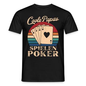 Cool Dads Play Poker Retro Dad Gift - T-shirt homme - noir - Devant - AI Model Male 178 light (178cm)