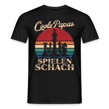 Coole Papas spielen Schach Retro Vater Geschenk - Männer T-Shirt - Schwarz - Vorne - AI Model Male 178 light (178cm)