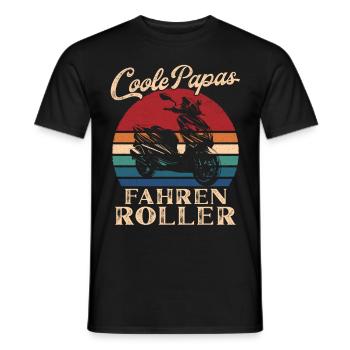 Cool Dads Ride Scooter Retro Dad Gift - Men's T-Shirt - black - Front - AI Model Male 178 light (178cm)