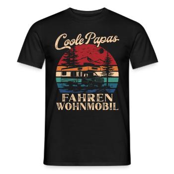 Coole Papas fahren Wohnmobil Retro Vater Geschenk - Männer T-Shirt - Schwarz - Vorne - AI Model Male 178 light (178cm)