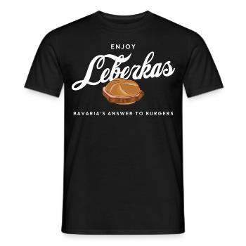 Enjoy Leberkas - Männer T-Shirt - Schwarz - Vorne - AI Model Male 178 light (178cm)