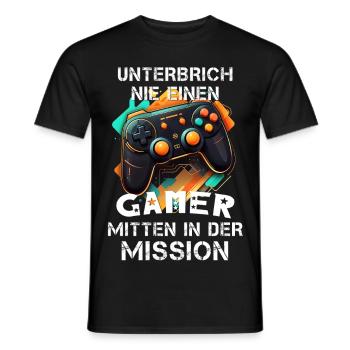Gamer Zocker Gaming Konsole Videospiele lustig - Männer T-Shirt - Schwarz - Vorne - AI Model Male 178 light (178cm)