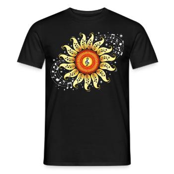 Musical Note Flower Music Woman - Men's T-Shirt - black - Front - AI Model Male 178 light (178cm)