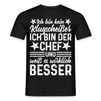 Chef lustige Sprüche Ich bin kein Klugscheißer - Männer T-Shirt - Schwarz - Vorne - AI Model Male 178 light (178cm)