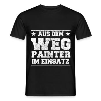 Aus dem Weg Painter im Einsatz Design - Männer T-Shirt - Schwarz - Vorne - AI Model Male 178 light (178cm)